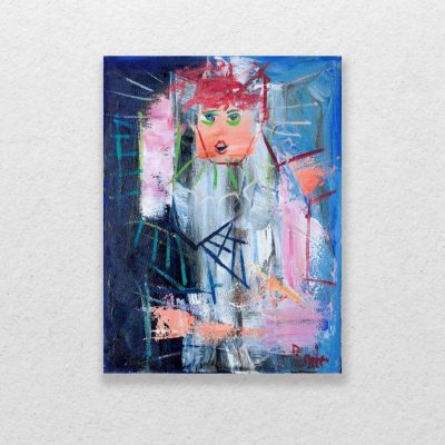 badri blue clown painting