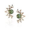 korona-sun-earrings-stone- sunny designs best seller half sun earrings, χειροποίητα κοσμήματα φτιαγμένα στην αθήνα ιδανικά για όλες τις εποχές, σκουλαρίκια μισοι ήλιοι, μισος ηλιος σκουλαρίκι με πέτρα