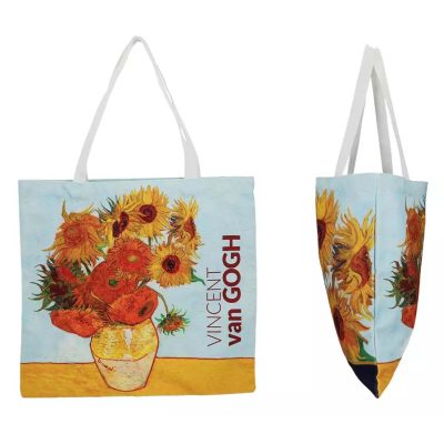 tote bag sunflowers, v. van gogh, cloth bag carmani, tsanta omou hliotropia