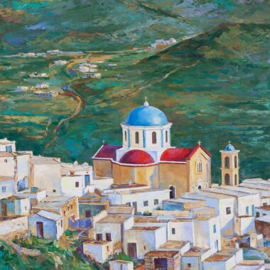 landscape in Mitilini chalatova eleni original painting oil colors