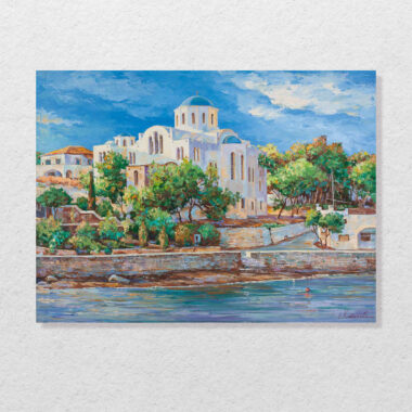 island mykonos church oil paint - chalatova