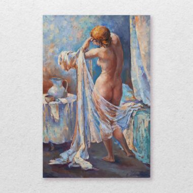 chalatova eleni oil painting, nude woman sappho, pinakas zwgrafikis gymno elaiografia