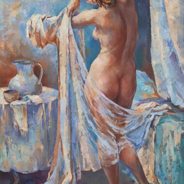 chalatova eleni oil painting, nude woman sappho, pinakas zwgrafikis gymno elaiografia