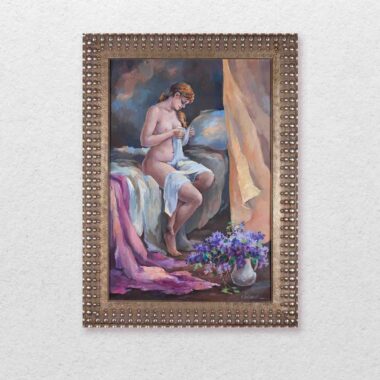 chalatova eleni, original oil painting, nude woman,xalatova eleni elaiografia , gymno, pinakas zografikis