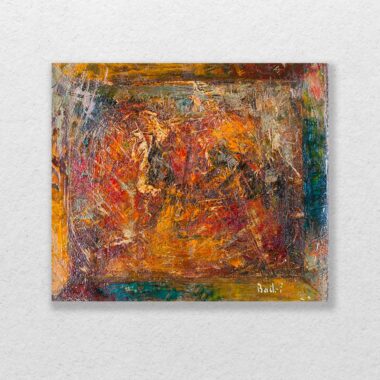 badri abstract painting deep colors red yellow blue