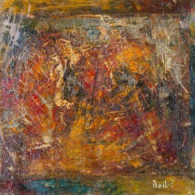 badri abstract painting deep colors red yellow blue