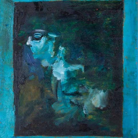 badri painting portrait blue colors
