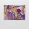 original painting oil in canvas, with purple colors only and yellow ,sotiria ralli, pinakas zwgrafikis tis Ralli, S.Ralli
