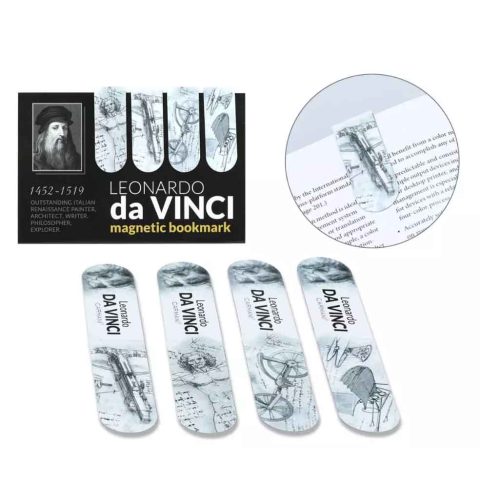 leonardo da vinci magnetic bookmarks set of 4, selidodiktes magnitiki me erga tou zwgrafou Leonardo Da Vinci