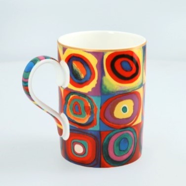 Wassily Kandinsky porcelain mug, koupa porselanis tou vasili kandinsky, porselani, Colour study. Squares with concentric circles , back side