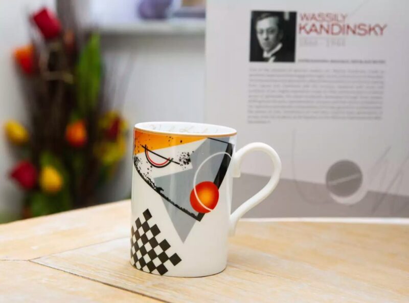 Wassily Kandinsky porcelain mug, koupa porselanis tou vasili kandinsky, Orange/1923r. , porselani