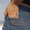 Δαχτυλίδι καρδιά, χειροποίητο από ορείχαλκο με πολυτελές παλλάδιο. Ρομαντικό artisan κόσμημα, μοντέρνο boho chic χειροποίητο δαχτυλίδι Sunny Designs.