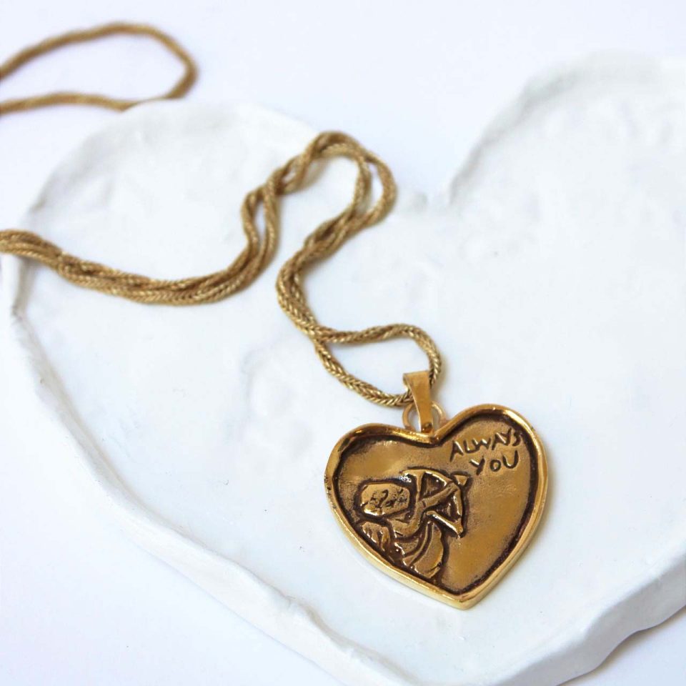 always you necklace, handmade by kontis, handmade jewelry 24K gold plated brass, high quality, made in greece