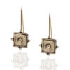 aeropis earrings, geometric earrings , handmade earrings, brass earrings