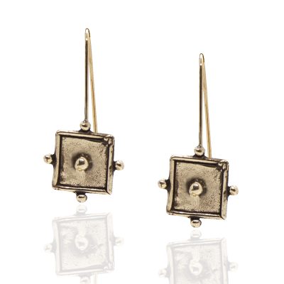 aeropis earrings, geometric earrings , handmade earrings, brass earrings