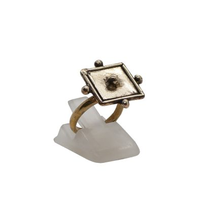 aeropis ring, handmade jewelry brass, gemoetric ring