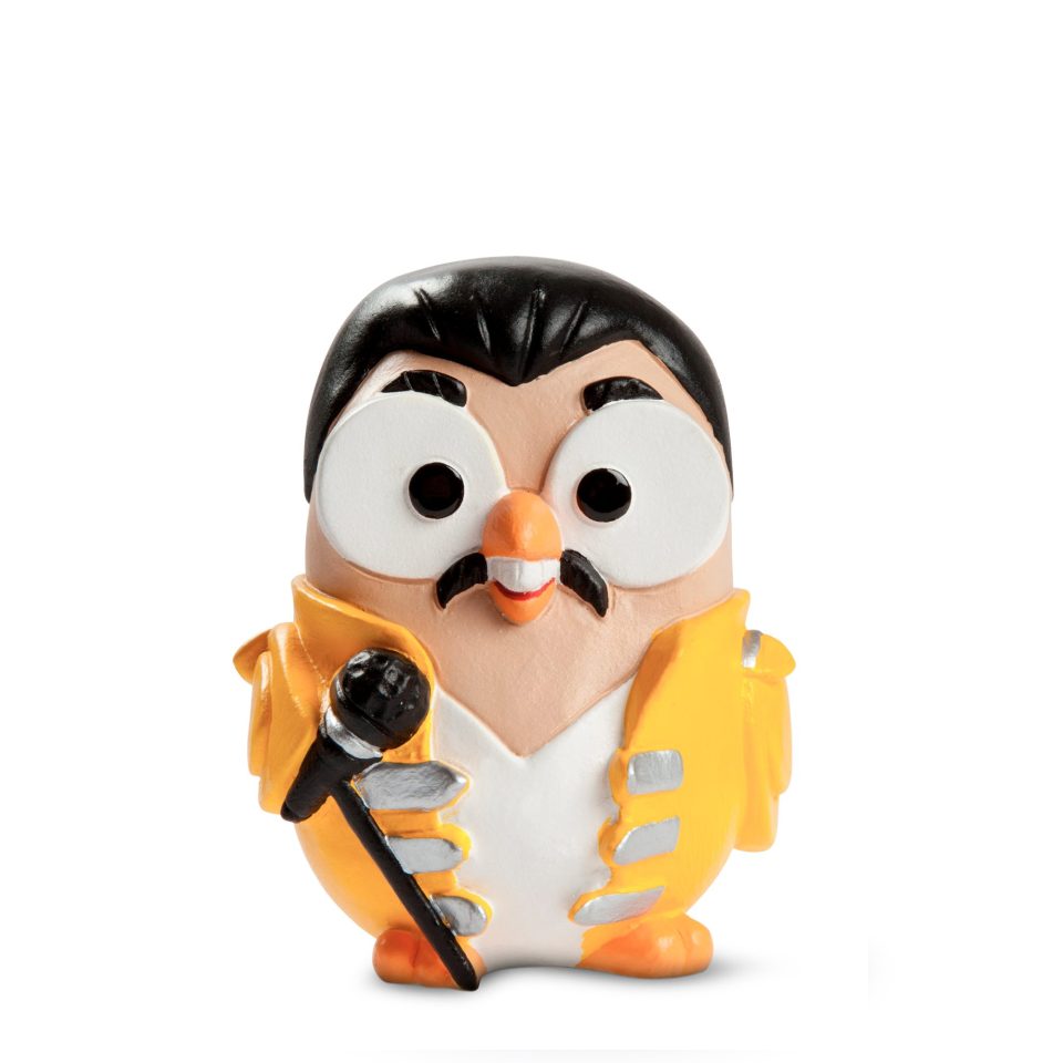 Freddie Mercury owl figurine, egan, owl figure, the champion