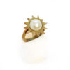 sun ring with pearl resin stone, brass, brass ring, δαχτυλιδι με πέρλα, ορειχαλκος, handmade ring , handmade jewellery, χειροποίητα κοσμήματα δαχτυλίδι ήλιος