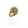 sun ring with green resin stone, brass, brass ring, δαχτυλιδι με πέρλα, ορειχαλκος, handmade ring , handmade jewellery, χειροποίητα κοσμήματα δαχτυλίδι ήλιος, πρασινη πέτρα, δαχτυλιδι με πράσινη πέτρα σε σχήμα ήλιου