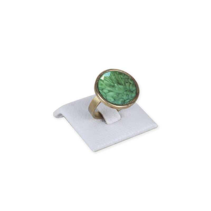 handmade brass ring with green resin stone, xeiropoihto daxtylidi me prasini petra ritinis, kontis jewellery, sunny designs