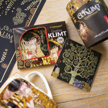 Glass coaster - G. Klimt, The Kiss (CARMANI) souver gualino me pinaka tou klimt