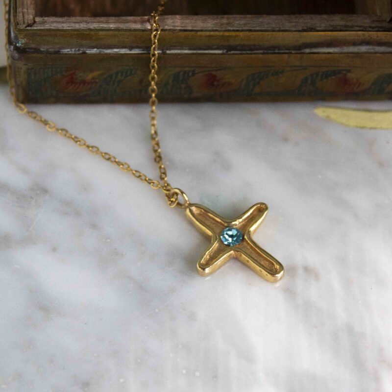 Maria’s Cross necklace with Turquoise stone | Sunny Designs - Image 5