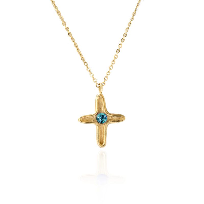 Maria’s Cross necklace with Turquoise stone | Sunny Designs - Image 4