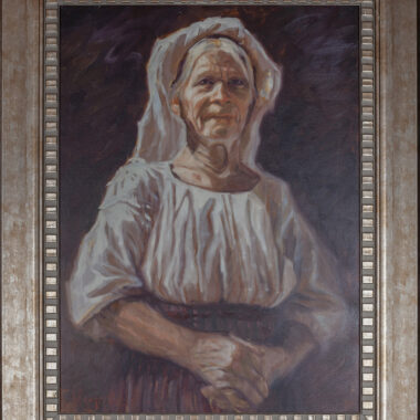 πορτραιτο γιαγιας , Grandma's portrait painting, pinakas zwgrafikis me mpalarina , elaiografia petalidou margarita