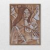 ζωγραφικη, πινακας ζωγραφικης, γκαλερί με εργα τεχνης, κοντης, sepia painting ralli sotiria expressionism painter, woman holding relic object