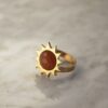 sun ring with light blue resin stone, brass, brass ring, δαχτυλιδι με πέρλα, ορειχαλκος, handmade ring , handmade jewellery, χειροποίητα κοσμήματα δαχτυλίδι ήλιος, γαλάζια πέτρα, δαχτυλιδι με γαλάζια πέτρα σε σχήμα ήλιου, daxtulidi ilios me portokali petra ritinis, Ρυθμιζομενο δαχτυλιδι με ηλιο και πορτοκαλι πετρα
