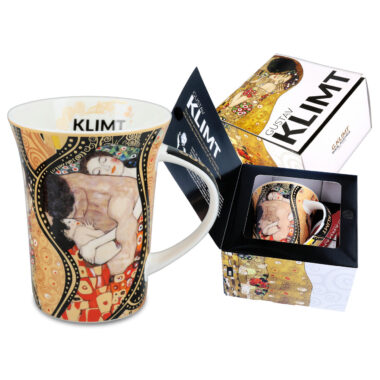 Mug - G. Klimt, Collage (CARMANI with adele the kiss, porcelain mug, koupa porselani me 3 egra tou klimt, family klimt