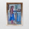 ζωγραφικη, πινακας ζωγραφικης, γκαλερί με εργα τεχνης, κοντης, S. Ralli painting, αυθεντικος εικαστικος πινακας ζωγραφικης της Σωτηριας Ραλλη με εικονογραφηση ενος κοριτσιού μπλε αποχρώσεις εξπρεσιονιστικη ζωγραφικη, εξπρεσιονισμός