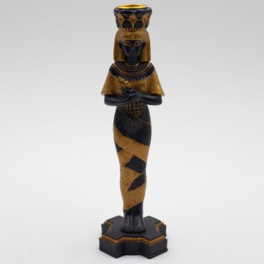 Candle holder with egyptian figure, aigyptos, aigyptiako dwro, kiropigio me thea tis aigiptoy, sillektiko antikeimeno aigiptou