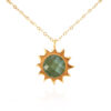 sunny designs, sun necklace with resin stone and stainless steel chain 24k gold plated, κολιέ ήλιος με πέτρα 40cm αλυσίδα ατσάλι, χειροποίητο κόσμημα