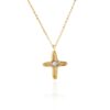 brass cross with pearl resin stone, stainless steel chain, sunny designs, handmade cross, χειροποίητα κοσμήματα φτιαγμένα στην ελλάδα αλυσίδα απο ατσάλι κολιε σταυρος 40cm με πέρλα