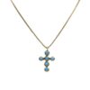 Turquoise corss necklace 24K gold plated, κολιε με σταυρό με τιρκουαζ ημιπολίτιμες πέτρες και ατσαλινη αλυσίδα