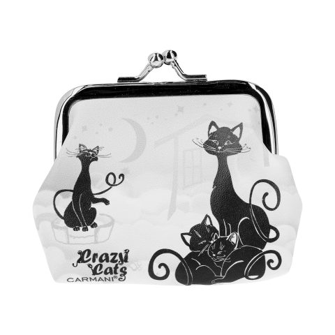 carmani small wallet crazy cats, carmani mikro portofoli klats me gates, oikonomiko dwro, dwro gia anthrwpoys poy agapane tis gates, clutch wallet