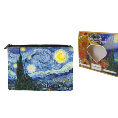 Starry night, V. Van Gogh, cosmetic bag carmani, oikonomiko teleio dwro gia gunaikes tsanta gia kallintika me thema tou v. van gogh enastri nuxta