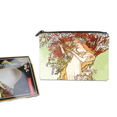 cosmetic bag mucha 4 seasons, oikonomiko dwro me pinaka zwgrafikis Mucha 4 epoxes carmani nesseser tsantaki gia kalluntika