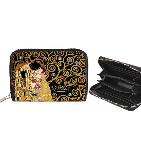 14.5x9.5x2.7cm , Wallet with a zipper - G. Klimt, The Kiss (CARMANI), amazing gift, portofoli me fermouar to fili g klimt