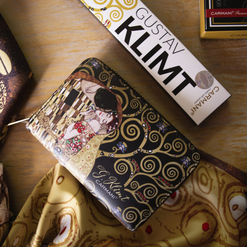 14.5x9.5x2.7cm , Wallet with a zipper - G. Klimt, The Kiss (CARMANI), amazing gift, portofoli me fermouar to fili g klimt