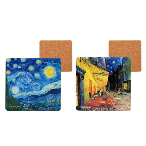 Set of 2 cork pads - V. van Gogh, The Starry Night and Cafe Terrace at Night (CARMANI
