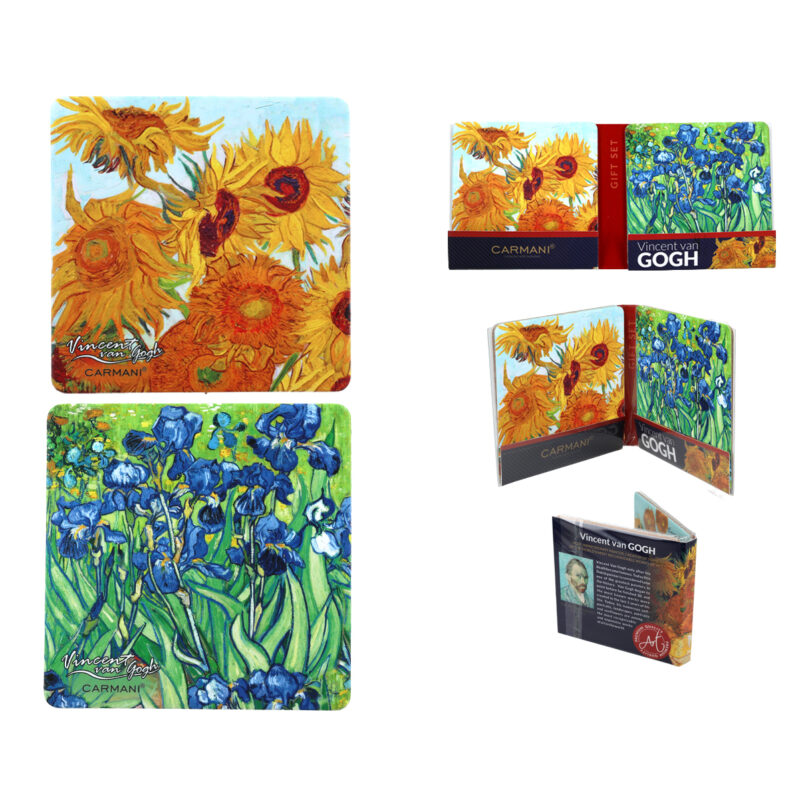 Set of 2 cork pads - V. van Gogh, Irises and Sunflowers, souver carmani