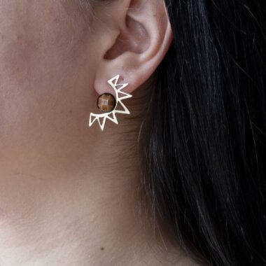 sun earrings brown stone, handmade sun jewelry, brown stone earrings, Sunny Designs earrings, earthy jewelry, boho sun earrings, artisan handmade earrings, natural tone accessories, σκουλαρίκια ήλιος, σκουλαρίκια με καφέ πέτρα, χειροποίητα κοσμήματα, Sunny Designs σκουλαρίκια, γήινα κοσμήματα, boho κοσμήματα, καφέ πέτρα, artisan κοσμήματα