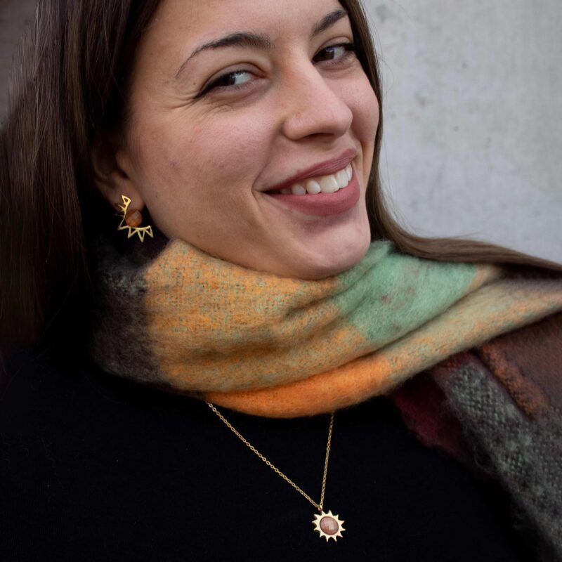 Corona Sun earrings with Orange stone | Sunny Designs - Image 5