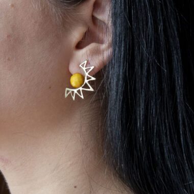 sun earrings yellow, handmade earrings Sunny Designs, boho sun jewelry, lightweight yellow earrings, summer earrings, corona sun earrings, statement yellow earrings, artisan jewelry σκουλαρίκια ήλιος, κίτρινα σκουλαρίκια, Sunny Designs κοσμήματα, καλοκαιρινά σκουλαρίκια, χειροποίητα σκουλαρίκια, statement σκουλαρίκια, boho σκουλαρίκια, σκουλαρίκια με πέτρα