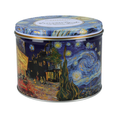 Mug in metal tin - V. van Gogh, Sunflowers, (CARMANI) porselani suskeuasia tsiggino kouti koupa 350ml oikonomiko dwro me gousto