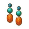μποχο τριπλετα σκουλαρίκια με χρωματιστες πέτρες ιδανικά για το καλοκαίρι, χειροποίητα σκουλαρικια