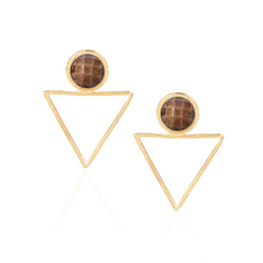 τριγωνα σκουλαρίκια, χειροποιητα κοσμήματα, σκουλαρικια με τριγωνο σχήμα και πέτρα, triangle earrings handmade