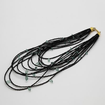 boho kolie se mat gkri xrwmata me polla layers, boho layering necklace